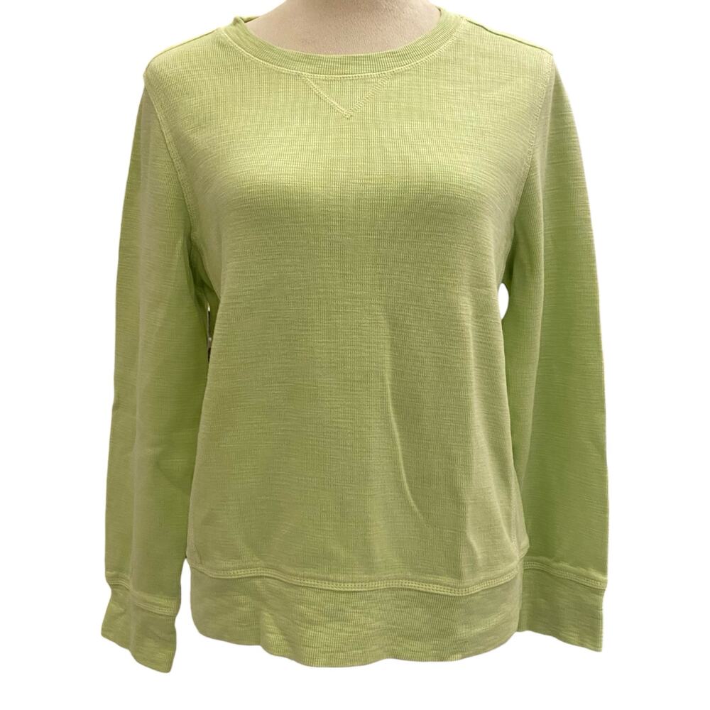 Women's Tommy Bahama Pullover Sweater Size Medium Lime Green Pima Cotton